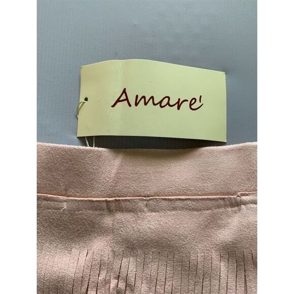 Amare' Women's Pink Fringe Skirt Size M Party‎ Cocktail Skirt - Picture 7 of 11